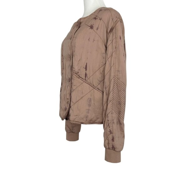 Marrakech Anthropologie Soft Quilted Tie Dye Bomber Moto Jacket NWT (M) - Picture 5 of 15
